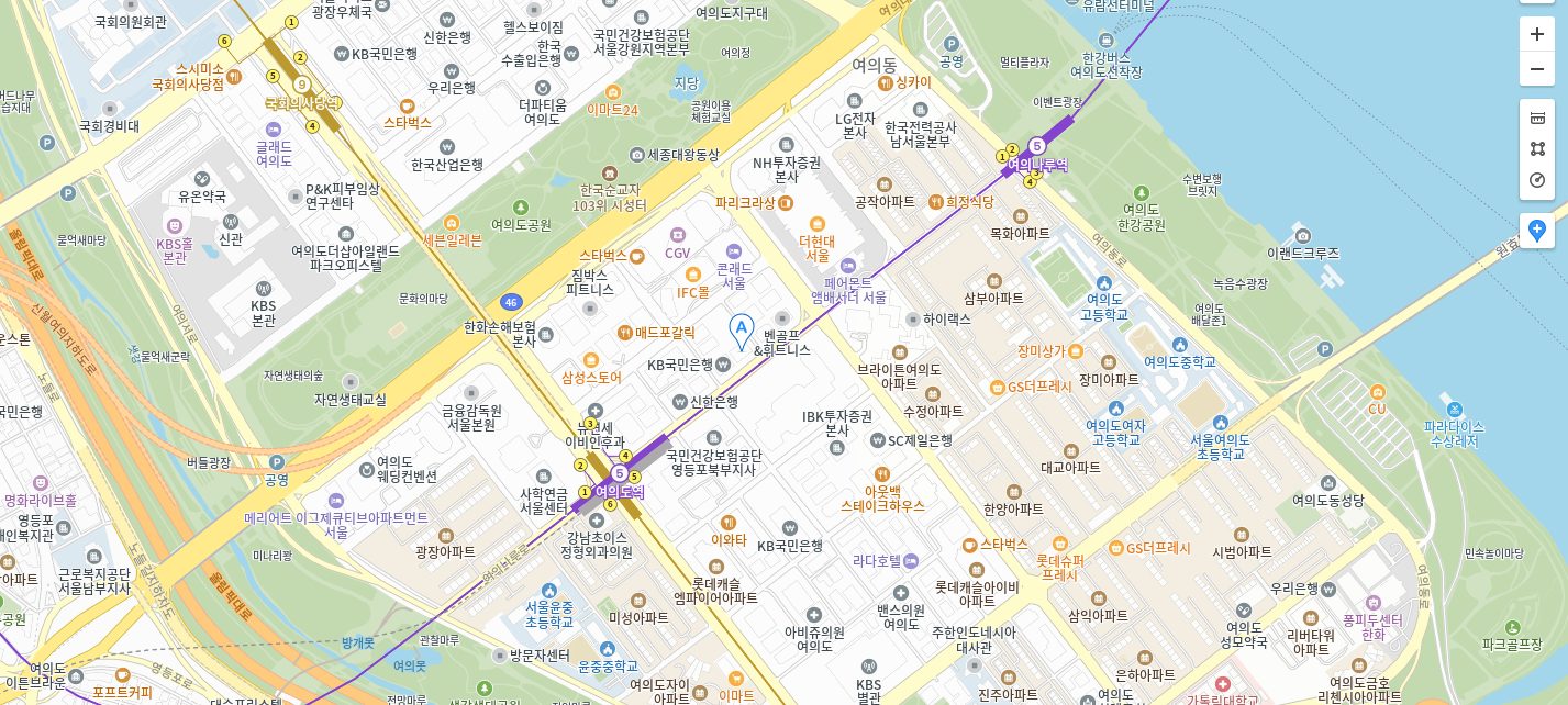 여의도 동화빌딩 HB LAB 본사 위치 지도